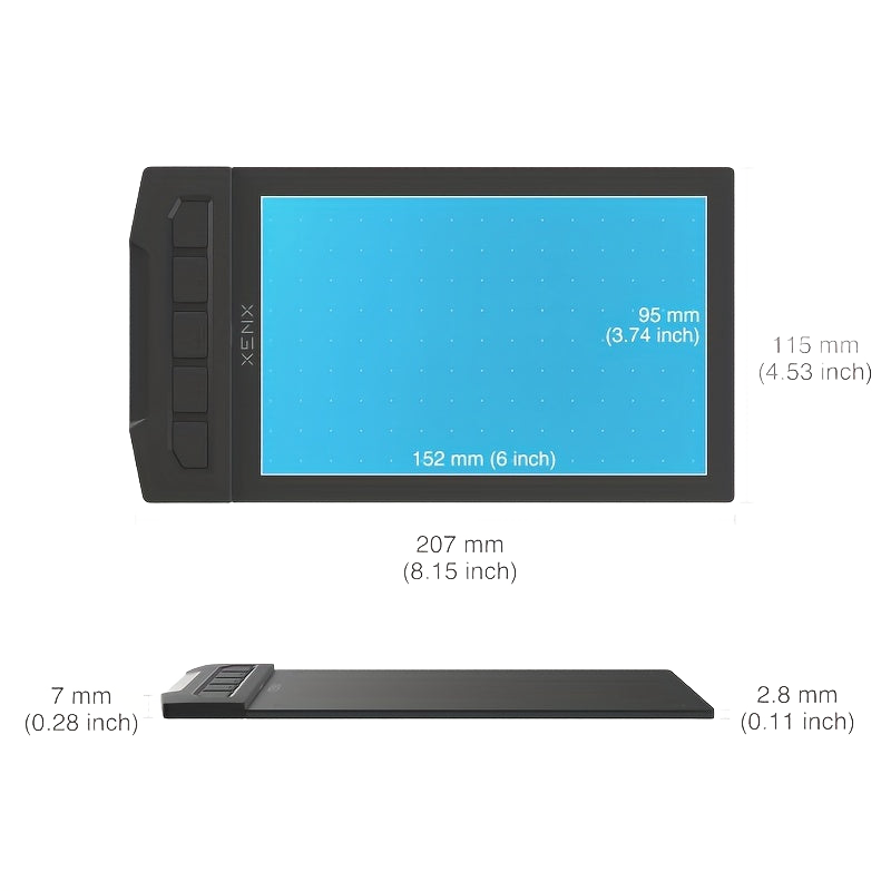 Image from 1pc XENX Drawing Tablet, ABS Material, 8192 Pressure Levels, 5080 LPI Pen Resolution, 266 PPS Reporting Rate, 2 Programmable Buttons, No Battery, Compatible with Mobile & Computer, Portable Design for Digital Art, Animation, - Copy