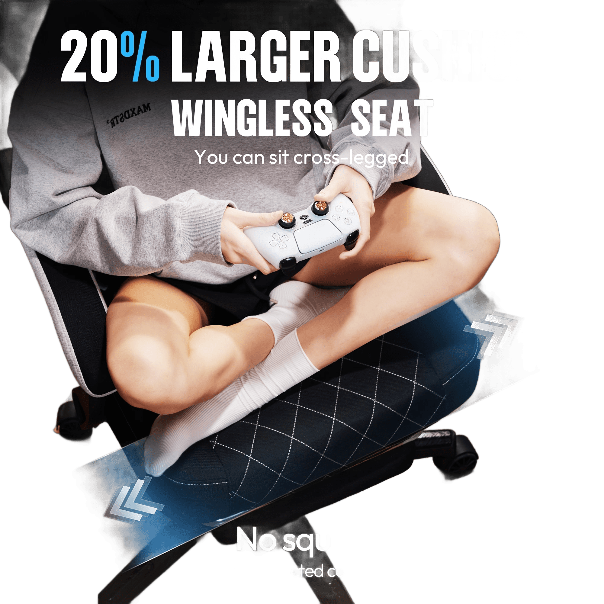 Dowinx gaming chair with spring cushion, adult lumbar support office chair - TKINGS