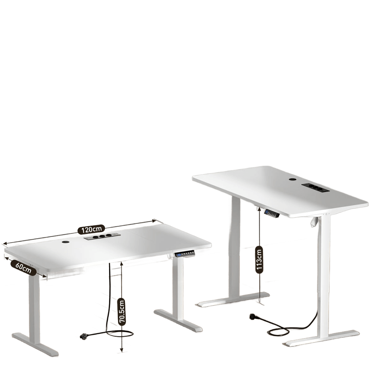 Electric Desk With Adjustable Height, USB Charging Port, And Power Outlet - TKINGS