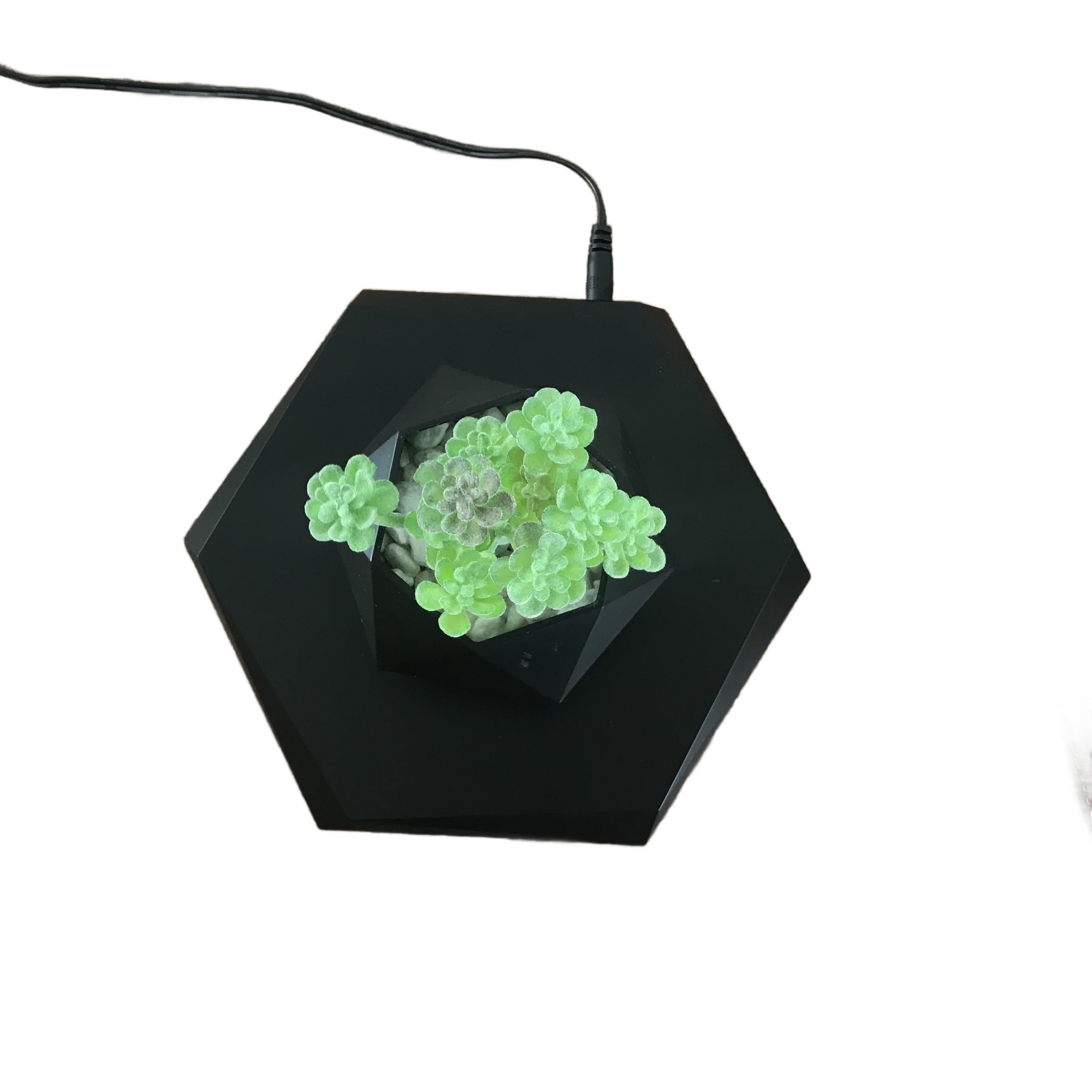 Image from 1pc, Magnetic Levitating Mini Rotating Flower Pot, New Magic Black Floating Plant Pot, Creative Pots For Office Desktop Balcony Home Garden Indoor Statue Decorations Ornaments - Copy