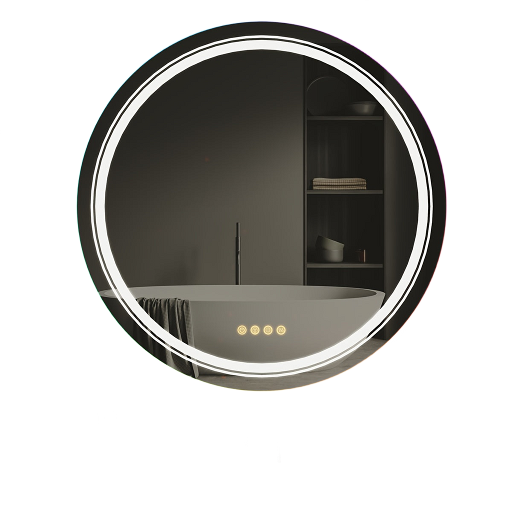 Image from HD Round Anti-fog LED Bathroom Mirror Light Adjustable Vanity Mirror with Smart Light RGB Lights - Copy