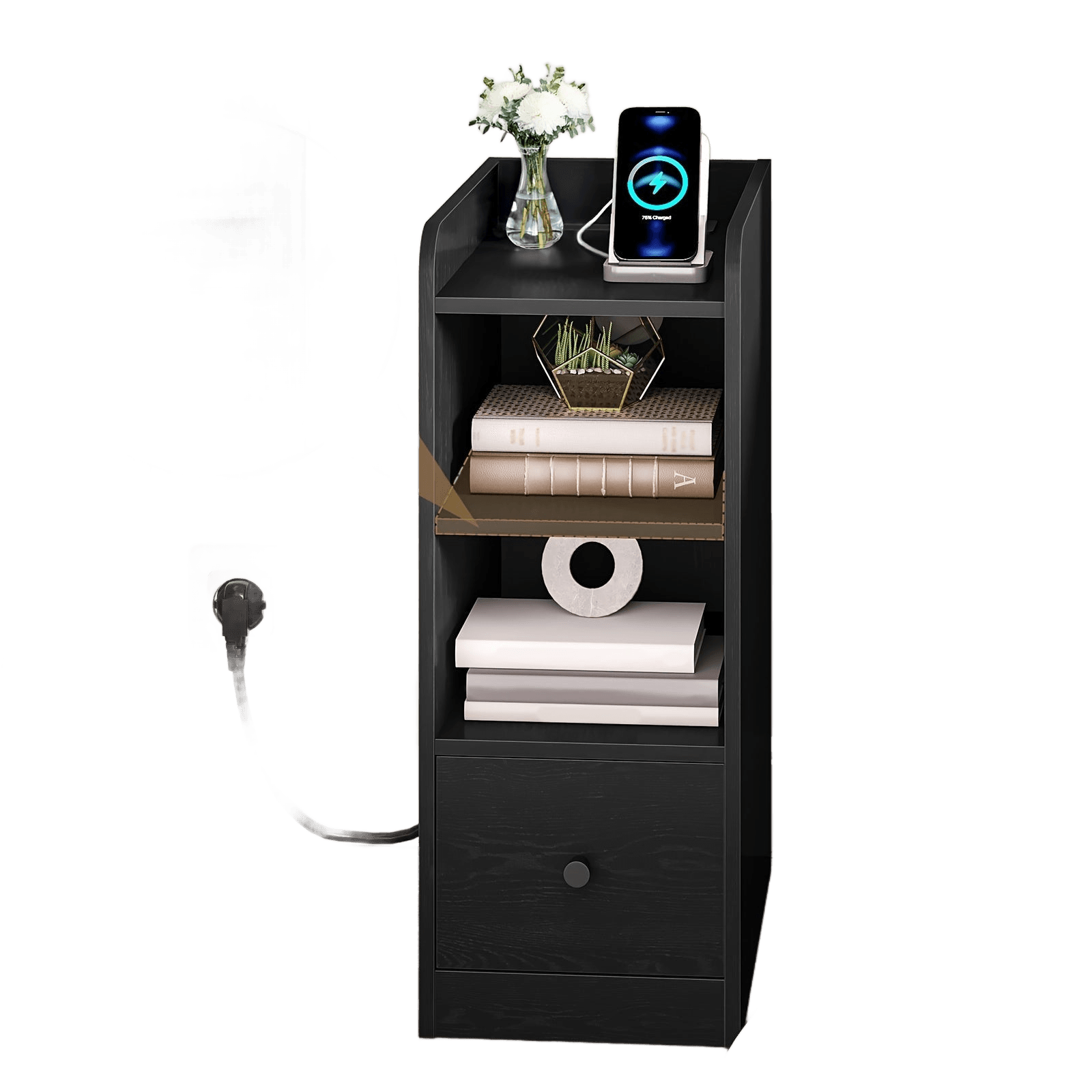Bedside Table Set Of 2 With Charging Station, USB & Type C - TKINGS