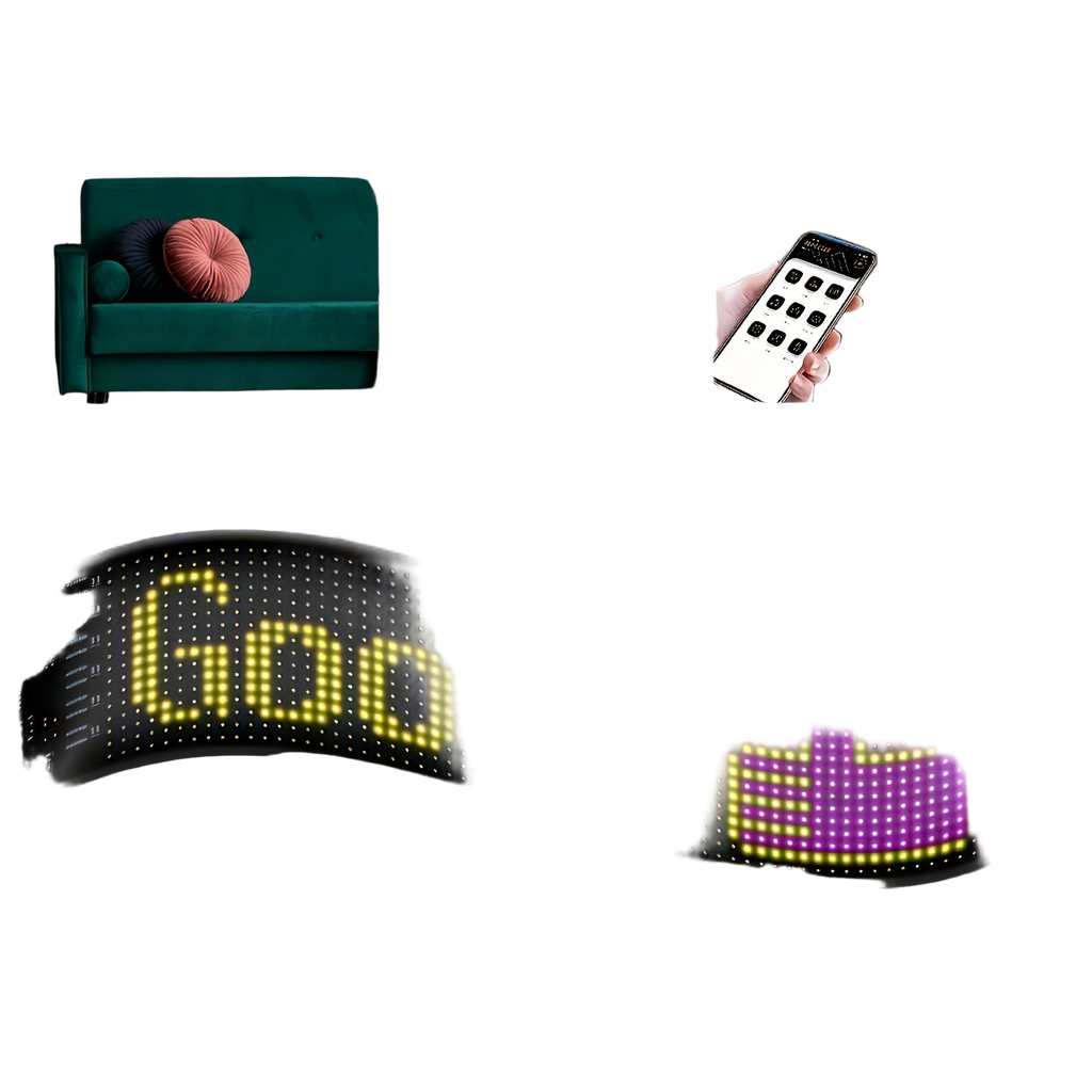 Image from Smart light LED pixel soft light display, programmable LED screen Smart night light, application control, DIY text pattern animation, can be wall-mounted or desktop use, is home decoration, art creation, game room - Copy