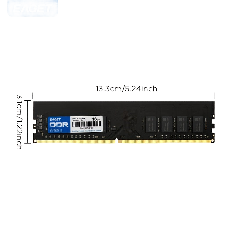 Image from EAGET 8GB/16GB High-Speed DDR4 RAM, Upgrade High-Speed DDR4 8GB/16GB for Desktop PCs, 2666MHz/3200MHz Memory Upgrade - Copy