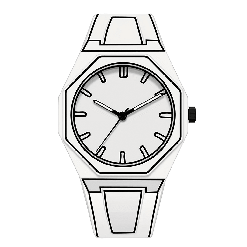 Preppy Style Men'S Watch - Quartz Movement, Silicone Band - TKINGS