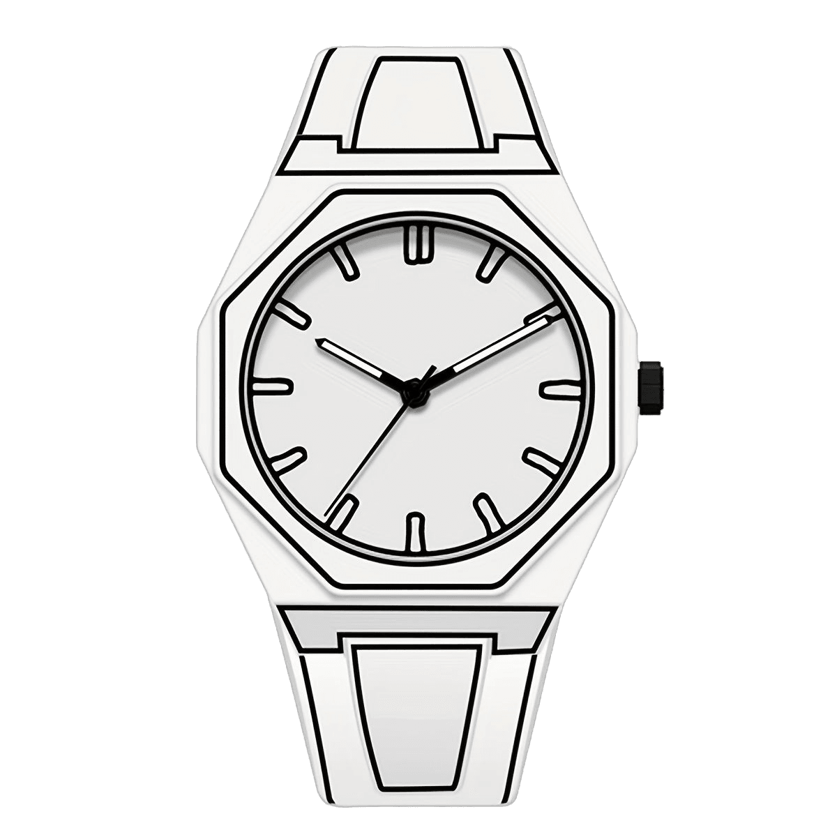 Preppy Style Men'S Watch - Quartz Movement, Silicone Band - TKINGS