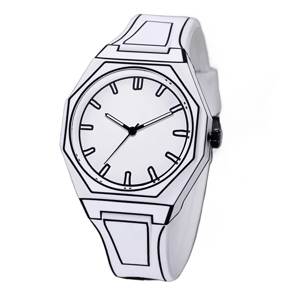 Preppy Style Men'S Watch - Quartz Movement, Silicone Band - TKINGS