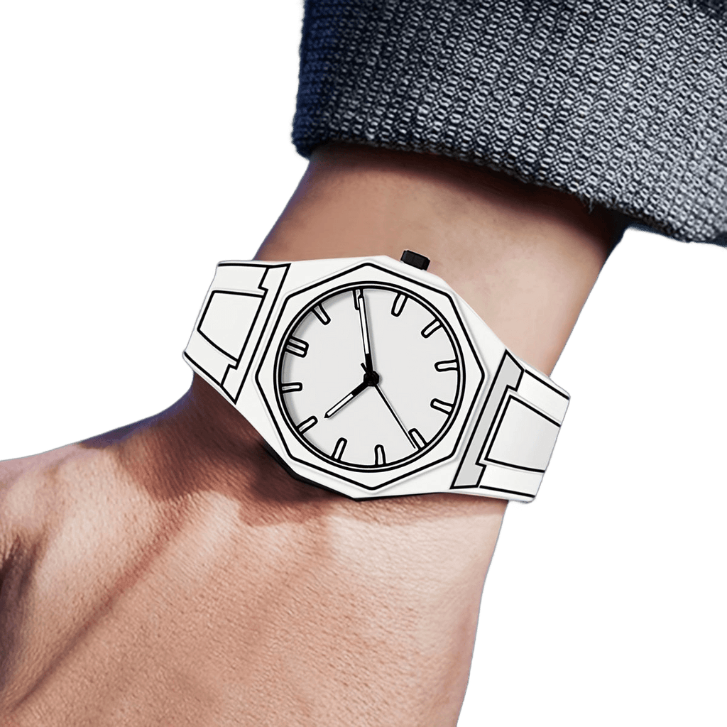 Preppy Style Men'S Watch - Quartz Movement, Silicone Band - TKINGS