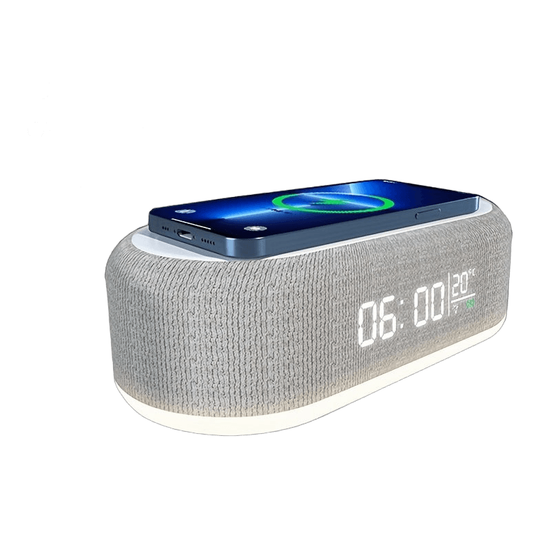 Wireless Charging Pad with LED Night Light, Temperature Display, Alarm Clock - TKINGS